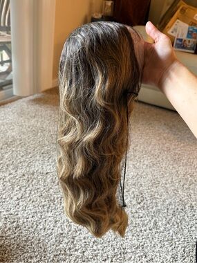 Natural Wavy Brown Blonde Ombré Wig